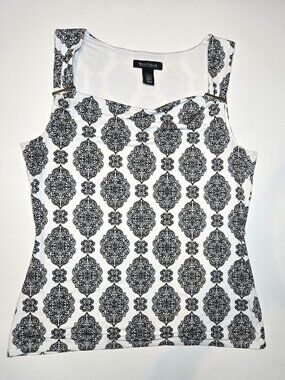 WHMB Black and White Pattern Top - Size L